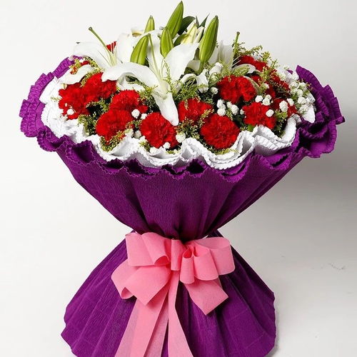 鮮花速遞19朵康乃馨花束生日禮物送長輩媽媽同城花店配送常熟鎮(zhèn)江